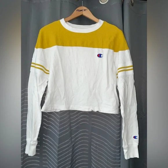 Champion Tops Champion Womens M Medium Crop Sweatshirt Yellow